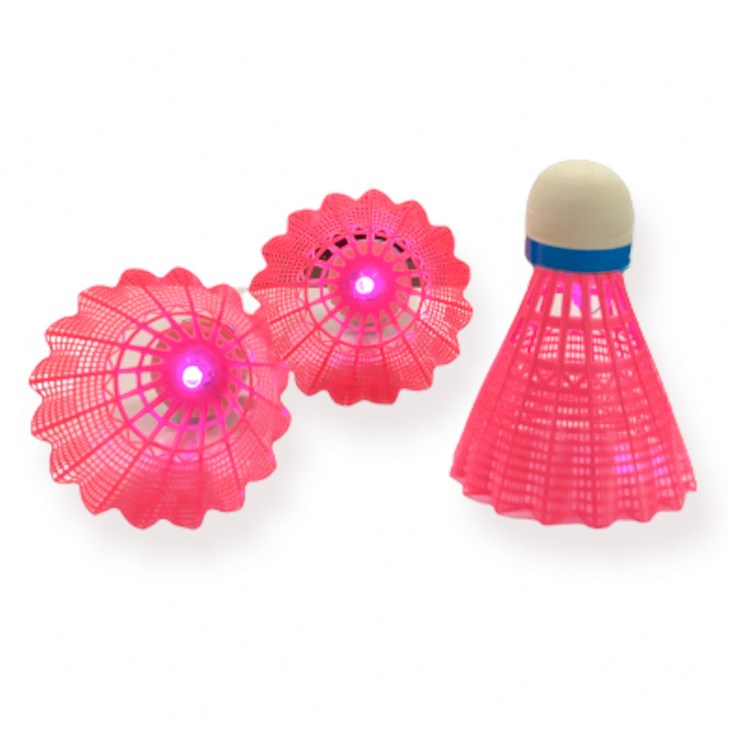 릴렉스픽 LED 야광 형광 셔틀콕 배드민턴공, 핑크, 3개