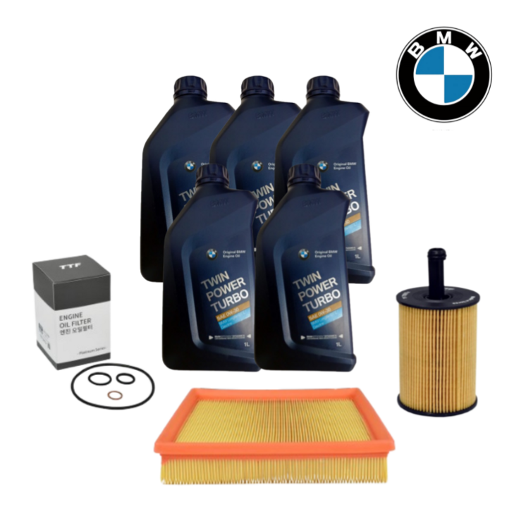 순정 BMW 5시리즈 F10 0W30 엔진오일  TTF오일필터  에어필터 세트