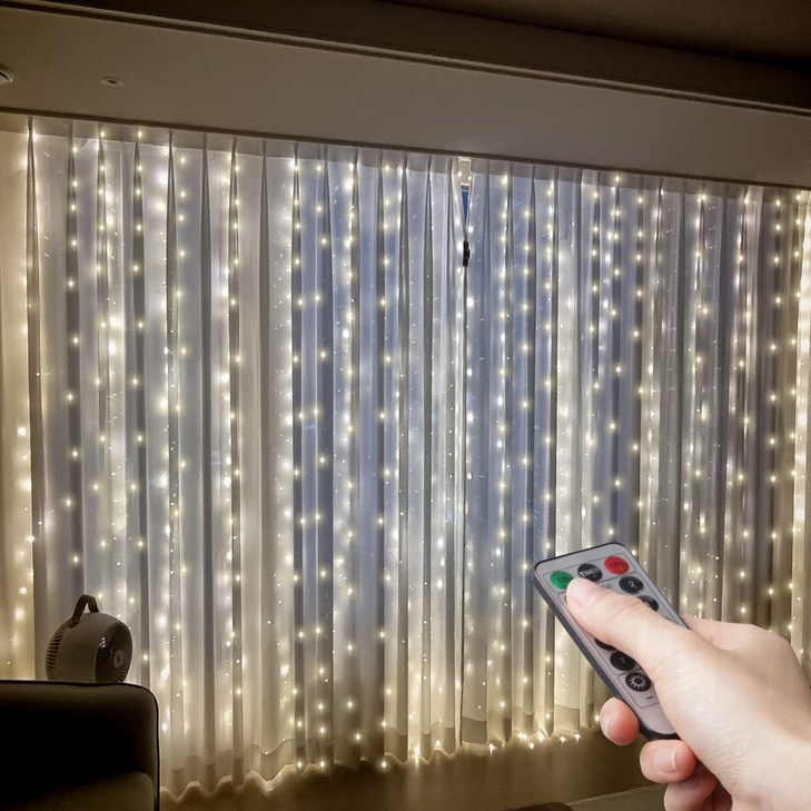 OMT 3M LED 커튼 인테리어 조명 300개 전구 OL3X3, 옐로우 OMT 3M LED 커튼 인테리어 조명 300개 전구 OL3X3, 옐로우