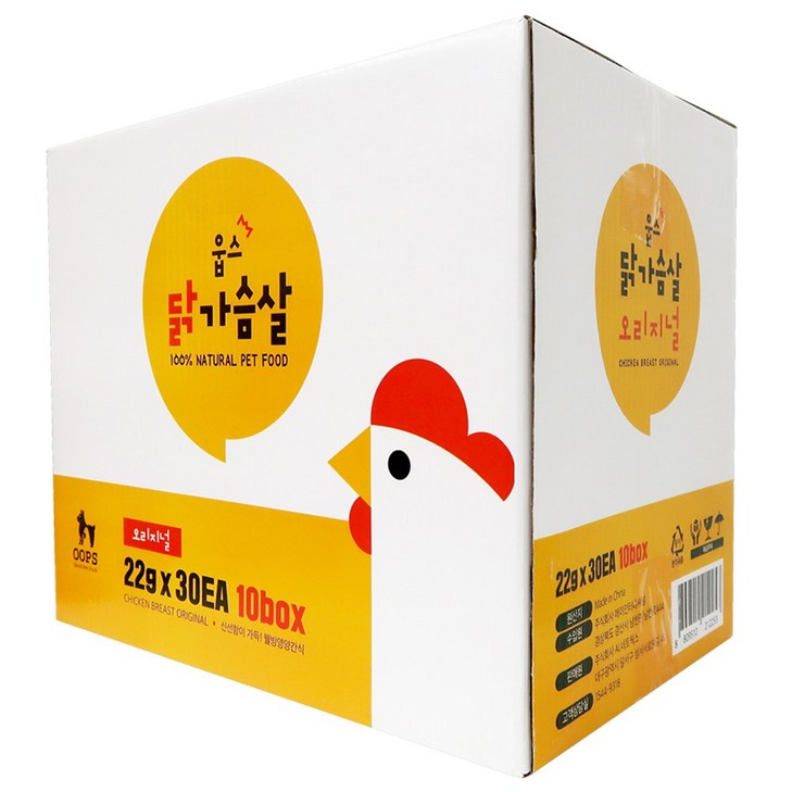웁스 오리지날 반려동물 간식 닭 22g x 30p, 닭가슴살, 30개 웁스 오리지날 반려동물 간식 닭 22g x 30p, 닭가슴살, 30개