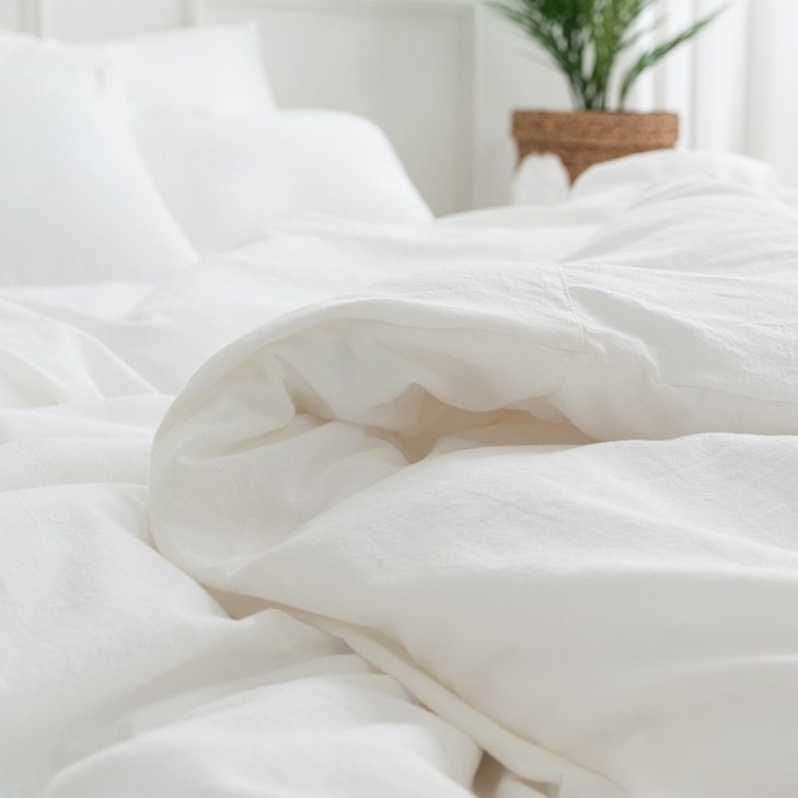 광목 바이오워싱 30수순면 안심 이불커버S 백아이보리