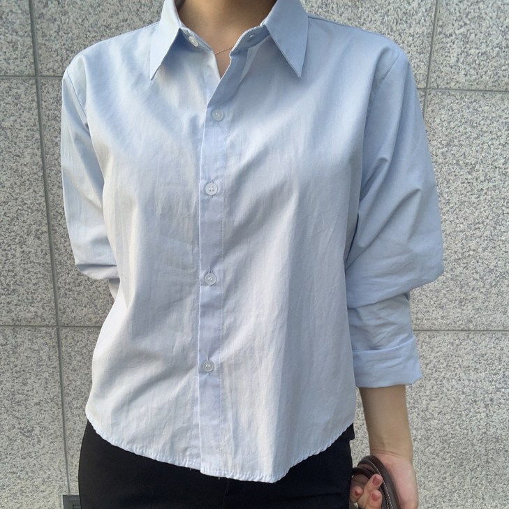 YSEO 올드 여성 가을 코튼 데일리 긴팔 셔츠 옥스포드 오버핏 크롭 가을셔츠 FW신상