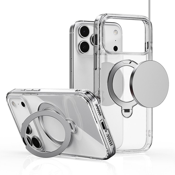엑씨 올웨이 클리어 변색방지 거치형 맥세이프 호환 휴대폰 케이스