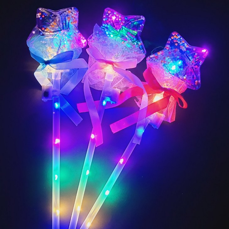 led 요술봉 응원봉 매직 지팡이, 3개, 별봉 led 요술봉 응원봉 매직 지팡이, 3개, 별봉