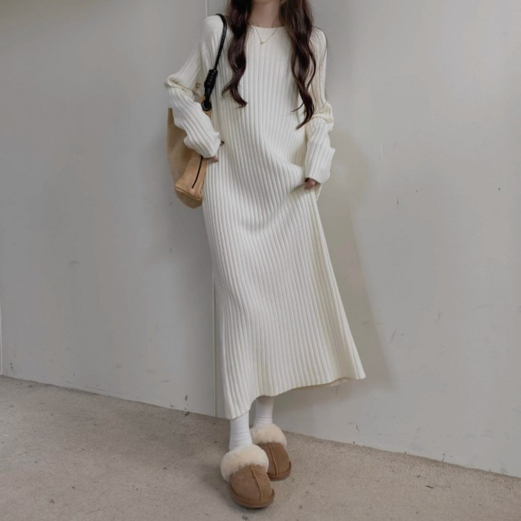 버니앤제인 예쁜 베이직 원피스 고탄력 니트 롱원피스 날씬한 임산부 임부복 신혼부부 젊은엄마