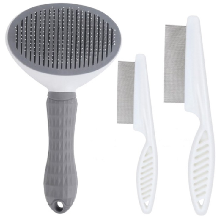 알로페로 반려동물 고무헤드 원터치 슬리커 브러쉬빗  눈꼽빗소 눈꼽빗대 세트