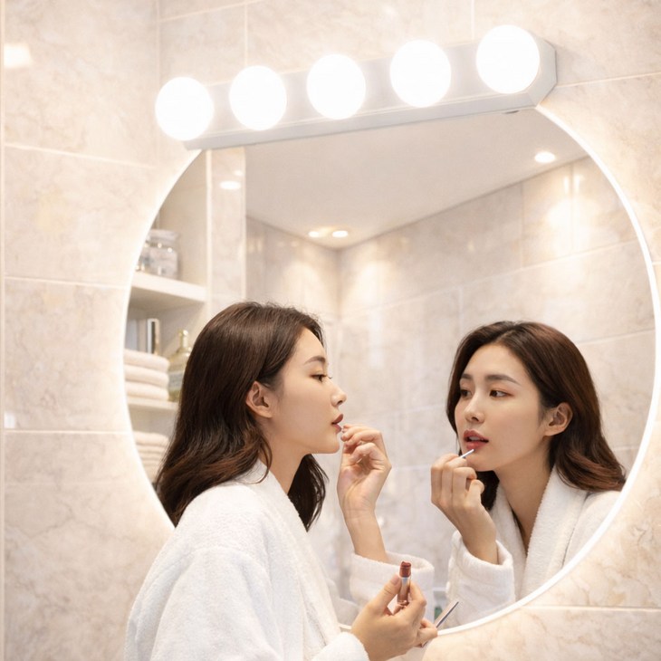 다온미 붙이는 LED 화장대 거울 조명 충전식 5구