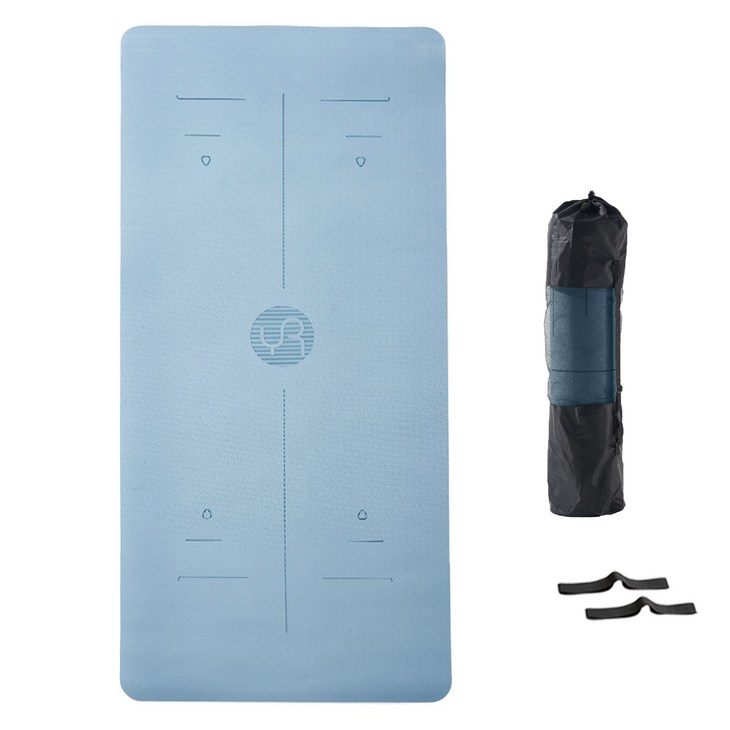 유렌 센터라인 요가매트 미끄럼방지 TPE 90cm 와이드 필라테스 운동매트, 1개, 스카이블루