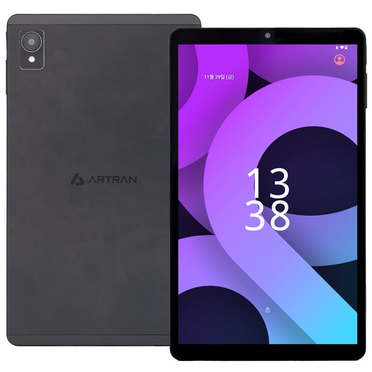 아트란 큐패드미니 2025년형 최신상 8인치 가성비 태블릿pc 64GB, Android14, 인셀터치, WiFi, 64GB, Dark Gray