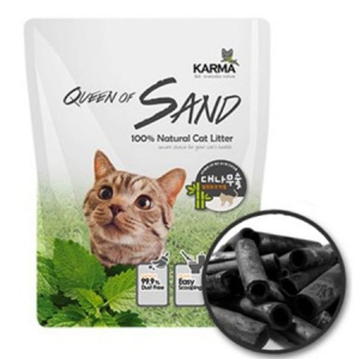 제이큐 퀸오브샌드 두부모래 고양이용품 고양이모래 숯 7L, 단일상품