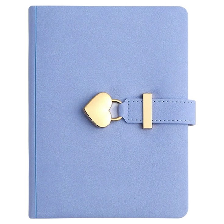 마메 하트 잠금 자물쇠 만년 다이어리, 블루, 1개