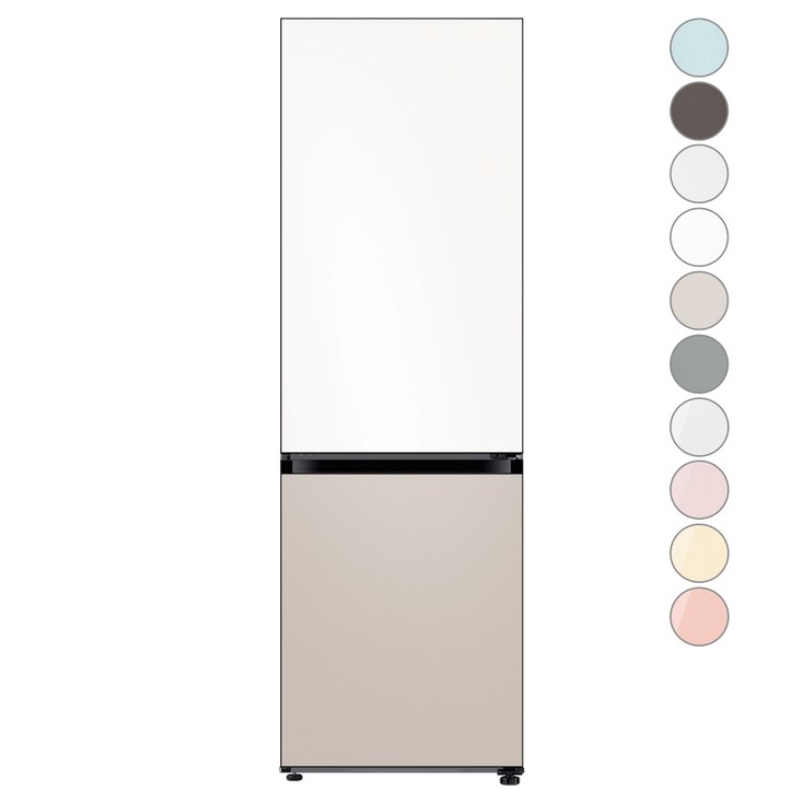 색상선택형 삼성전자 비스포크 키친핏 2도어 냉장고 333L 방문설치