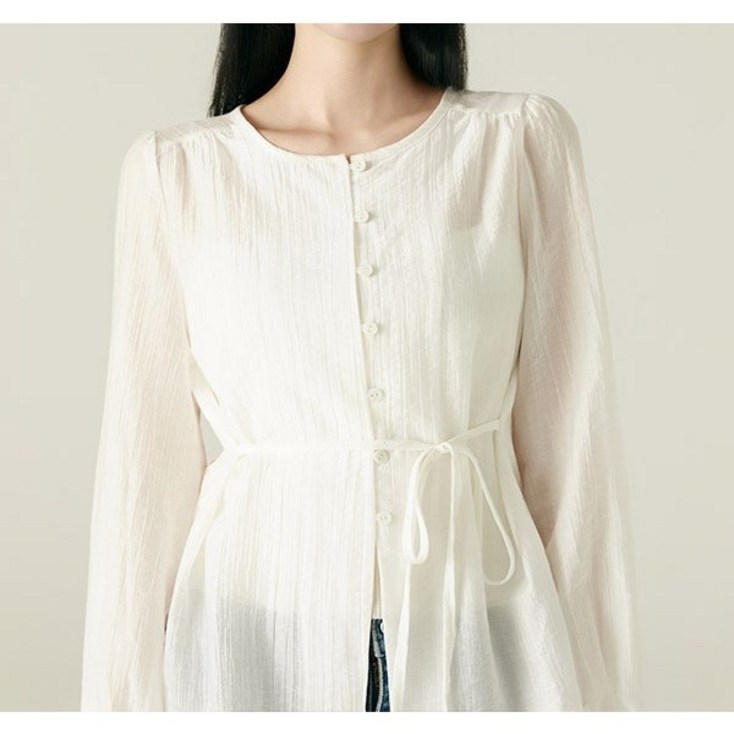 로엠 스트랩 디테일 롱 블라우스 RMBLF49RT3