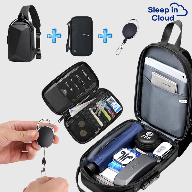 슬립인클라우드 삼중도난방지가방 소매치기방지 크로스백 여행용슬링백 RFID차단 유럽여행 - 투데이밈