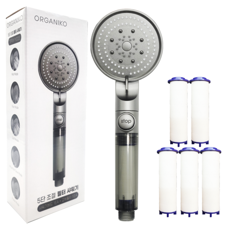 ORGANIKO 5단조절 필터 샤워기 본품필터5P