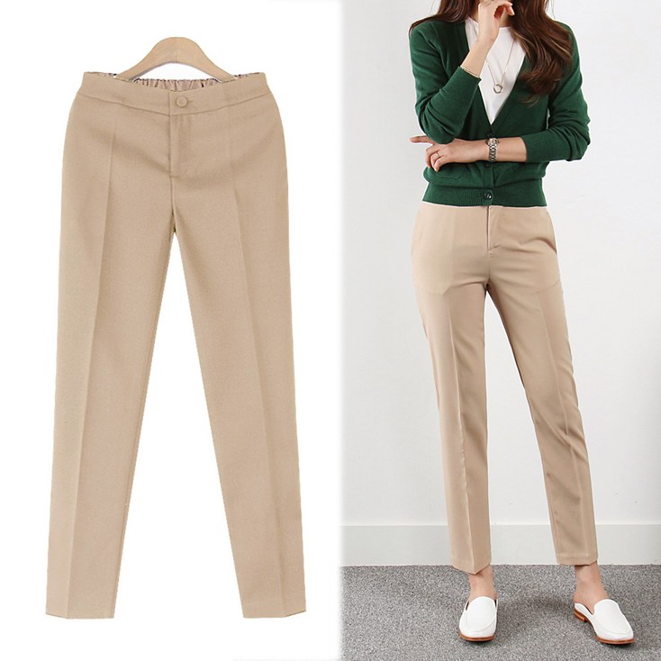 여성용 루인 밴딩팬츠 짧은기본롱 3기장 빅사이즈 바지 S3XL 정장바지 슬랙스 오피스룩 출근룩 유니폼 봄 여름 가을