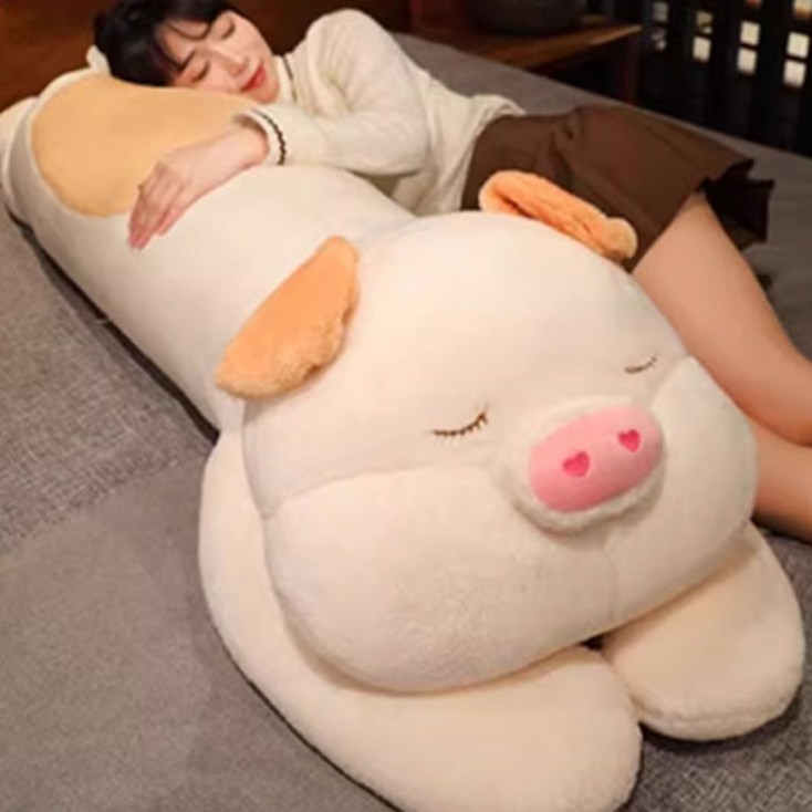 도림 귀여운 돼지 삼형제 인형 안고자는 바디필로우, 베이지 도림 귀여운 돼지 삼형제 인형 안고자는 바디필로우, 베이지
