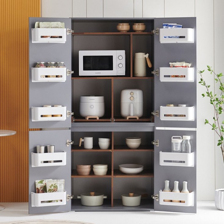 가온리빙 파노라 팬트리 멀티수납장 키큰수납장, 그레이