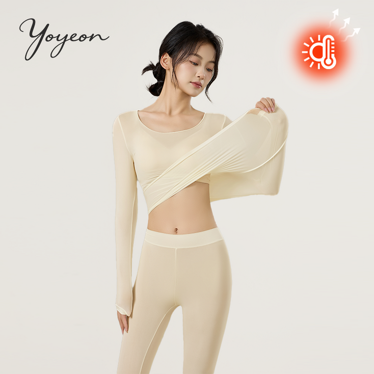 여성용 초경량 발열내의 겨울내복 상하의세트