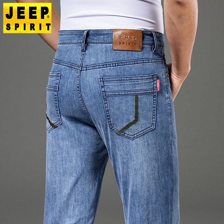 지프 스피릿 남성 청바지 새로운 디자인 여름 얇은 스타일 비즈니스 남자 바지 느슨한 캐주얼 팬츠 조커 얇은 고급 청바지 J9006 - 투데이밈
