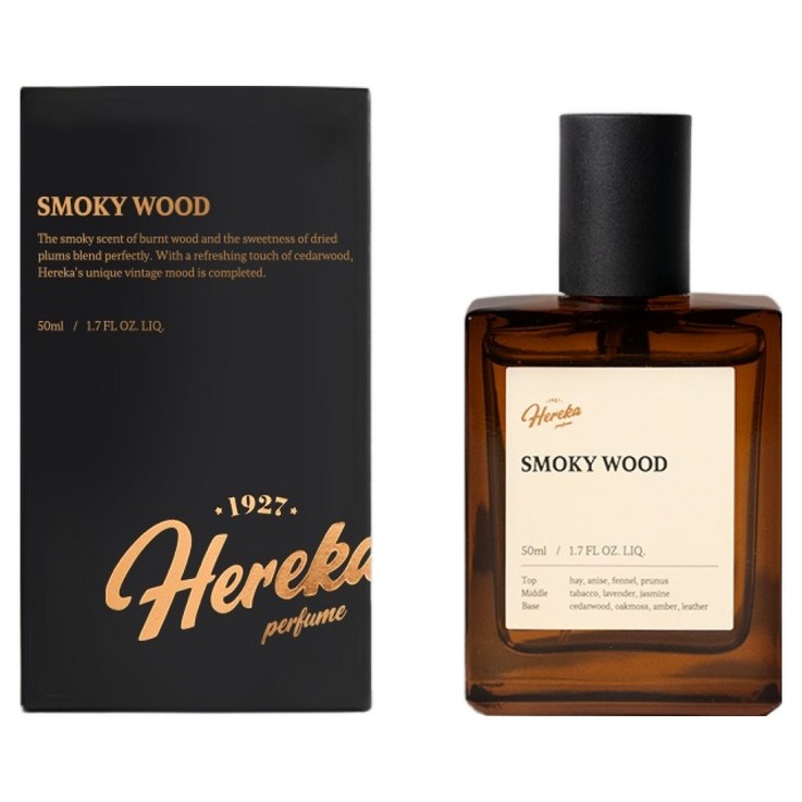 헤레카 남성용 스모키우드 퍼퓸 우디향, 1개, 50ml