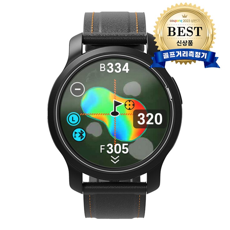 골프버디 aim W12 GPS 스마트핀 호환 시계형 골프 거리측정기, 단일상품, 블랙 7090746042