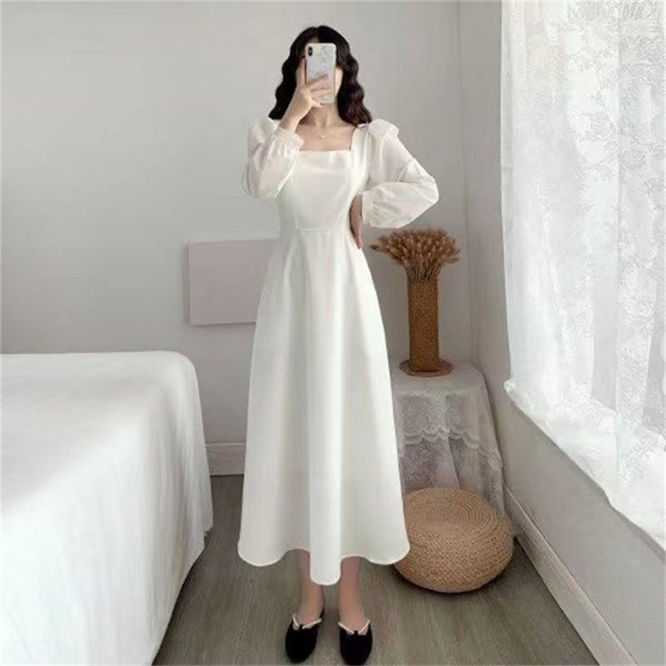 여성용 블랙101 조엔 스퀘어넥 퍼프 롱원피스 CH2318540 여성용 블랙101 조엔 스퀘어넥 퍼프 롱원피스 CH2318540