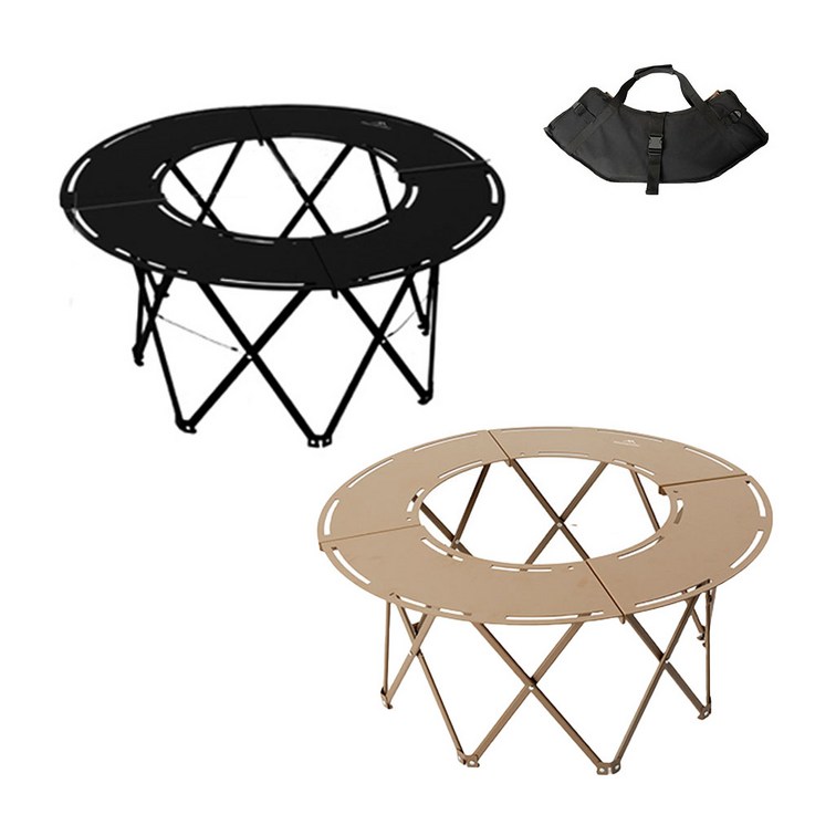 마운틴하이커 알루미늄 화로대 원형 테이블, 블랙SZK834