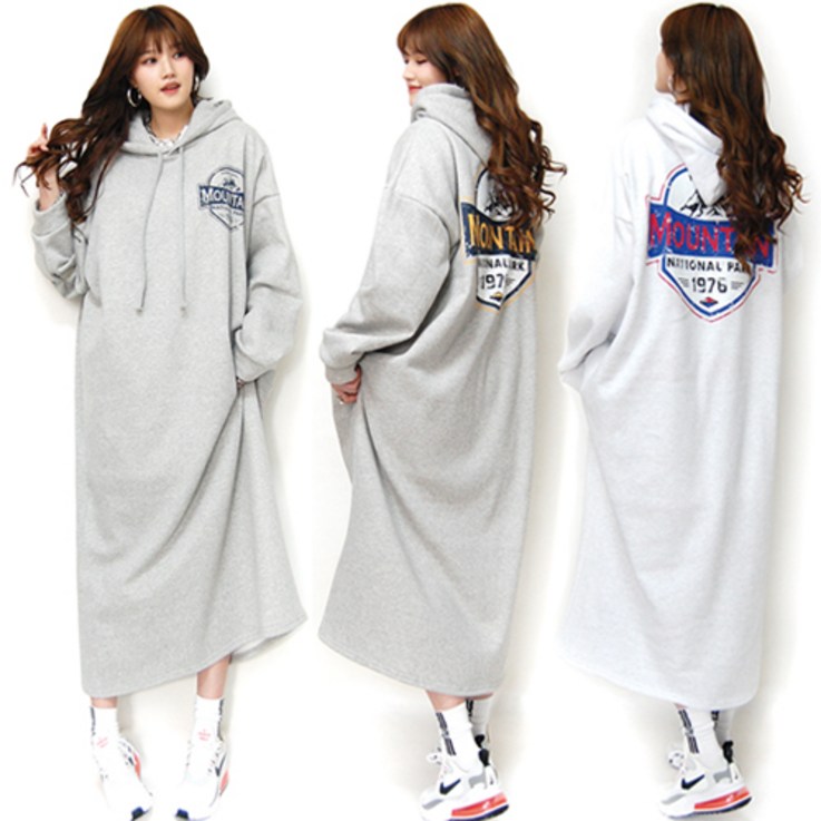현이네 마운틴 후드 원피스 4 컬러 4 XL 55 99 까지 빅사이즈 기모상품