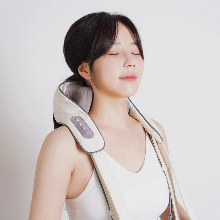 클로 넥앤프로 무선 목 어깨 마사지기 안마기 기계 허리 승모근 지압기, CLOER4001퍼플