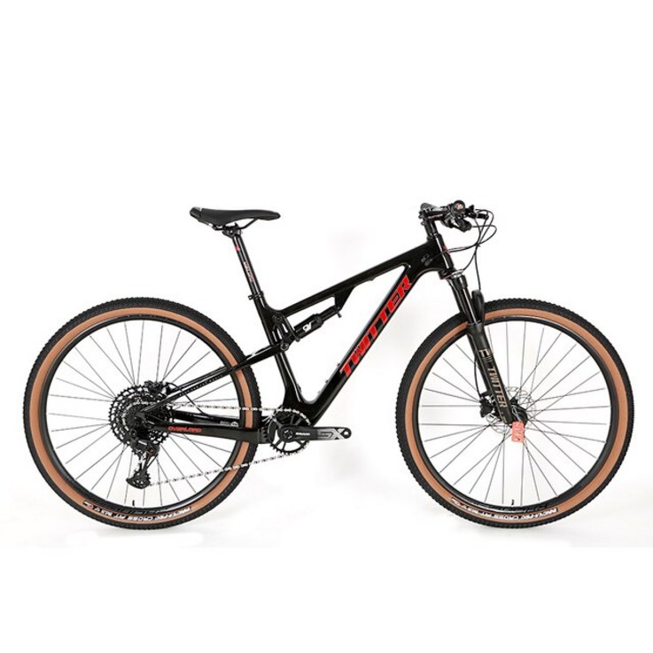 접이식 자전거 초경량 이동식 자전거Twitterbicycle Overlord M610012S 듀얼 서스펜션 산악 자전거 유압, 02 Black red01 27.5×15