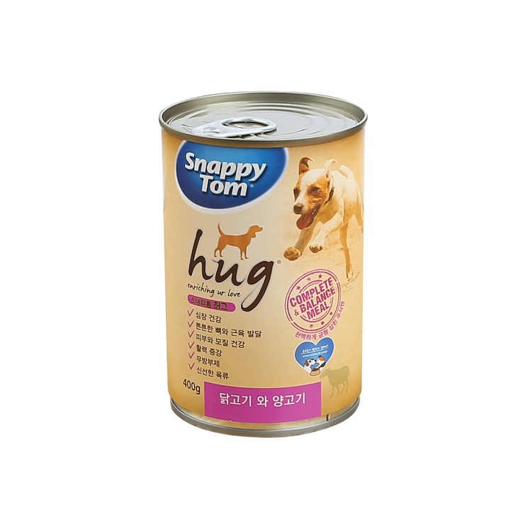 스내피톰 도그 허그 대용량 강아지 주식캔 습식사료 간식 파테타입, 12개, 400g, 닭고기와 양고기 스내피톰 도그 허그 대용량 강아지 주식캔 습식사료 간식 파테타입, 12개, 400g, 닭고기와 양고기