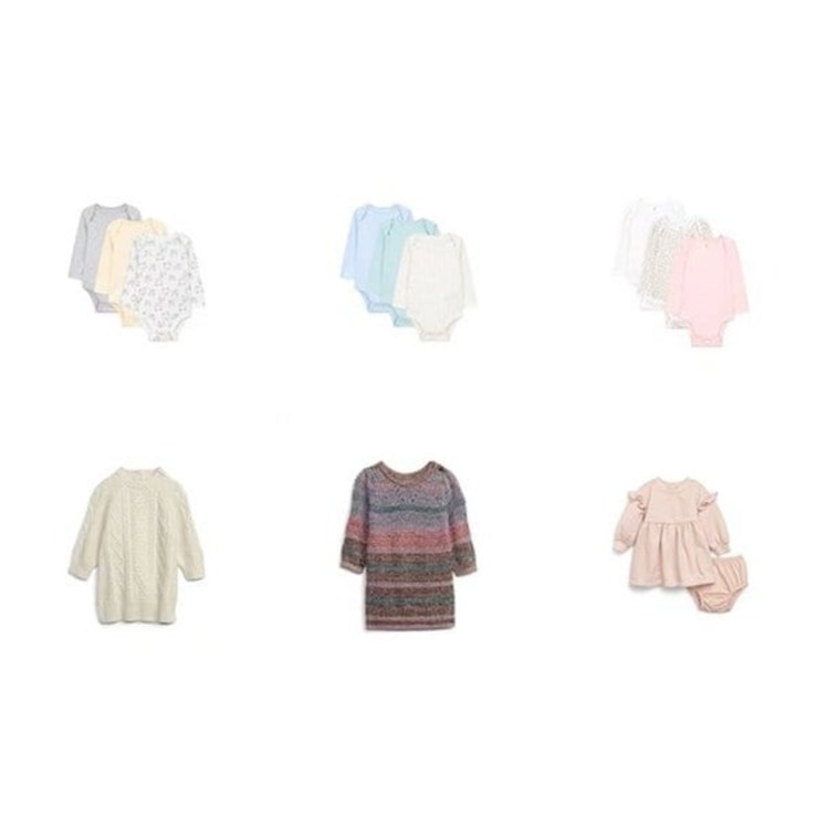 갭 GAP키즈 베이비 024개월 멀티 롱 슬리브 바디수트 3PACK 수트 팬츠 세트 12종 택1