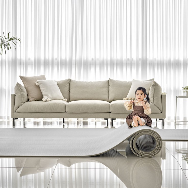 롤마루 층간소음 셀프시공 유아 롤매트 Plus, 그레이