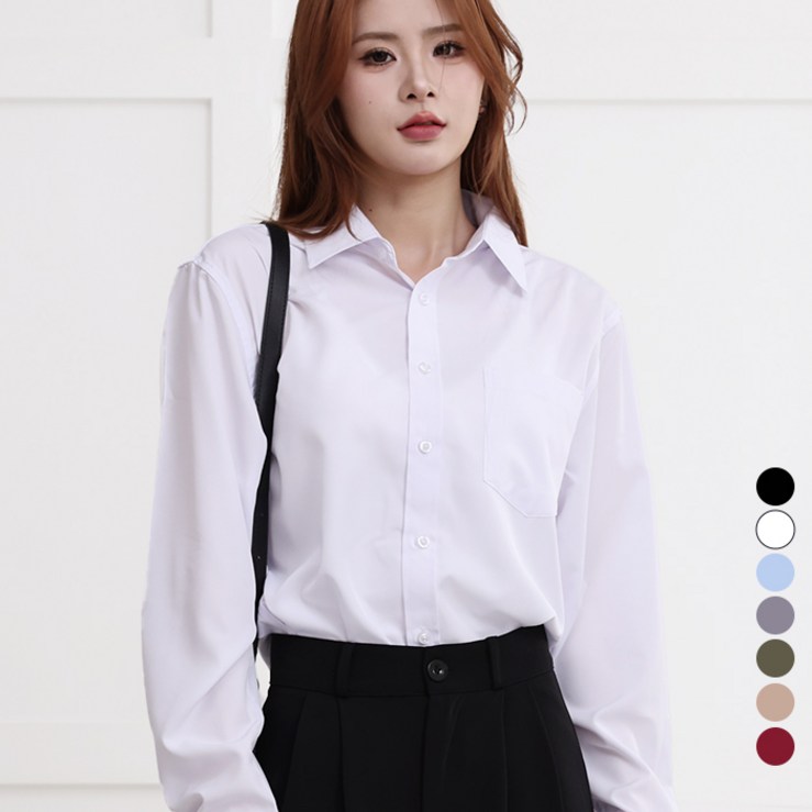 턴키 빅사이즈90130까지 여성용 찰랑 루즈핏 구김 적은 링클프리 스판 셔츠 남방 GNB9730 턴키 빅사이즈90130까지 여성용 찰랑 루즈핏 구김 적은 링클프리 스판 셔츠 남방 GNB9730