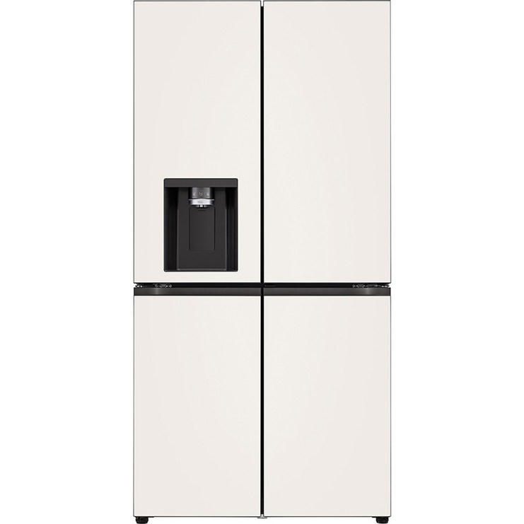 [색상선택형] LG전자 오브제 디오스 매직스페이스 얼음 정수기 냉장고 글라스 820L 방문설치, 베이지(상단), 베이지(하단), W823GBB172 20230331