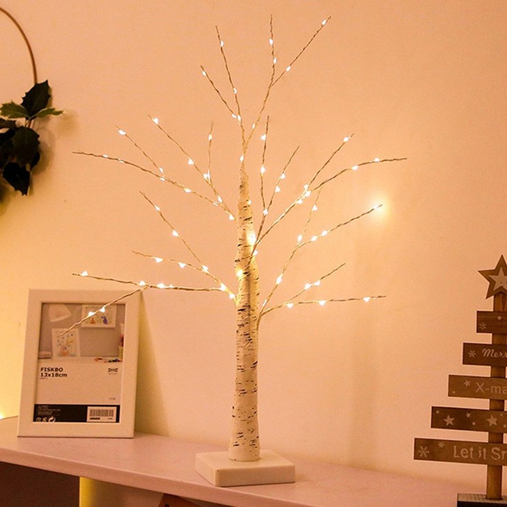 osshop LED 거실 무드등 나무 조명 인조 자작나무 라이트 카페 감성 건전지형 캠핑 인테리어 조화  개업 선물 크리스마스 트리 60cm 120cm 150cm 180cm 20230419