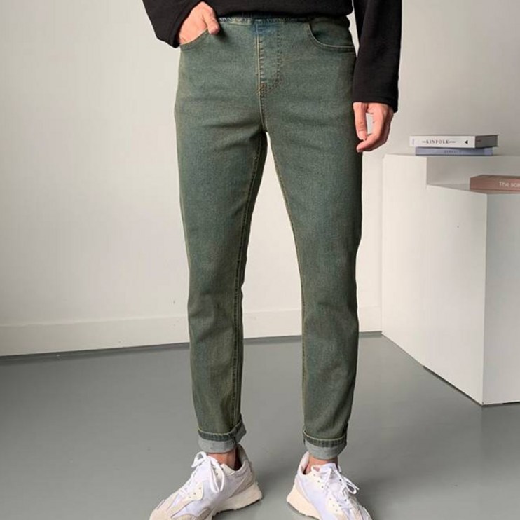 남성용 로댄티 데일리 스판밴딩 데님 기본