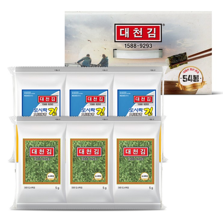대천김 재래도시락김 세트, 5g, 54개 대천김 재래도시락김 세트, 5g, 54개