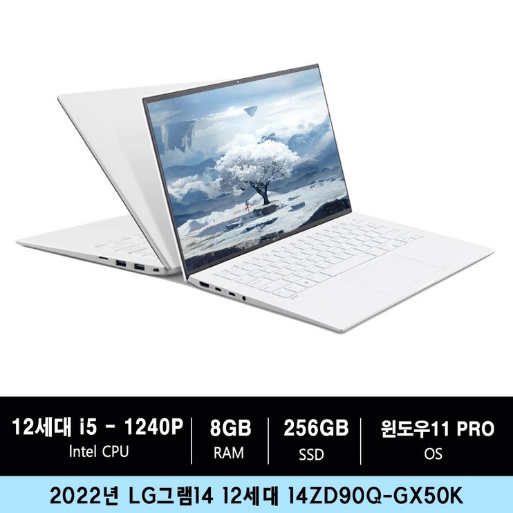 LG전자 2022 그램14 12세대 14ZD90Q-GX50K WIN11 PRO 정품설치