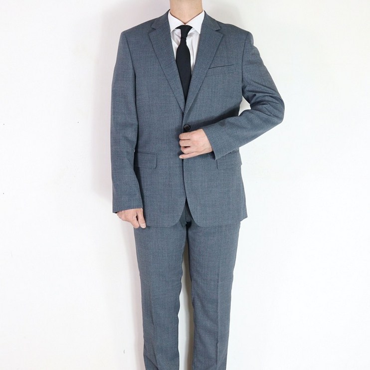 바쏘옴므 23SS 쿨맥스 레귤러핏 데일리 스판 블루그레이 남성여름 정장 X2JW22
