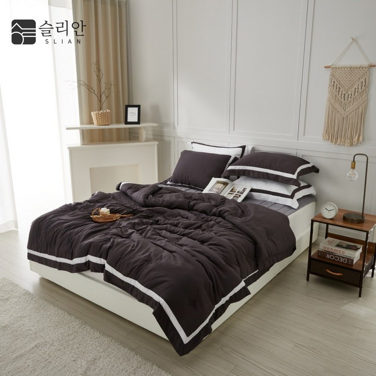 슬리안 부드러운 호텔식 워싱 차렵이불 세트