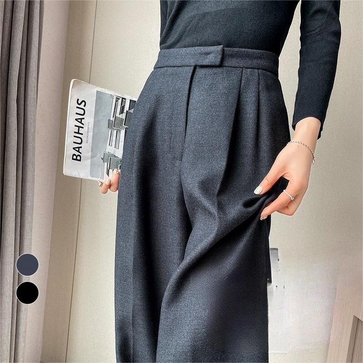 영메이 YM23273 여성 가을 겨울  와이드 모직팬츠 정장바지