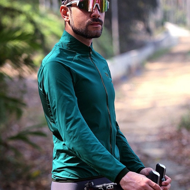 라메다 얇은 자전거 바람막이 뒷면 통기성 사이클링 재킷 남성용 윈드비커 산악 도로 자전거 상의 짧은 바람 의류