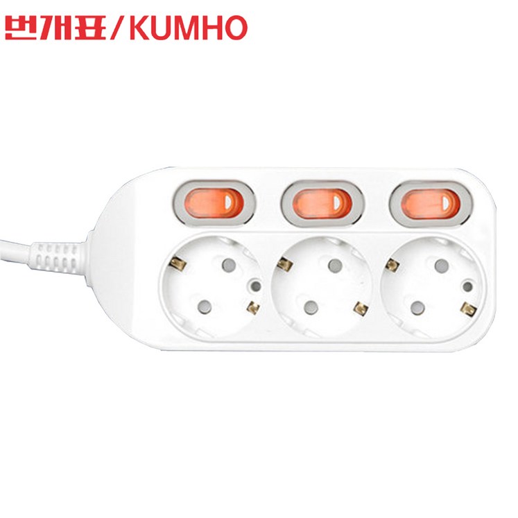 번개표 이동형 멀티탭 콘센트 절전형 개별스위치 3구 WIMC21633, 1.5m, 1개