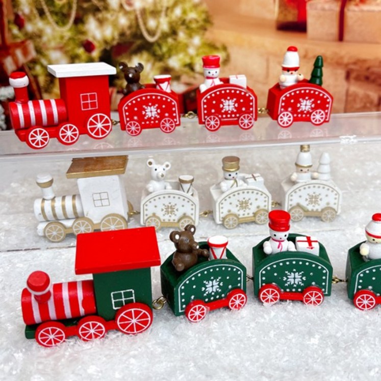 크리스마스 장식품 미니 원목 기차 포토존 테이블 꾸미기 장식 소품 트리 오너먼트 다이소 - 투데이밈