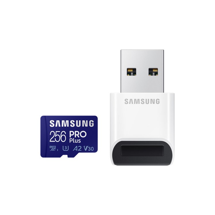 삼성전자 정품 마이크로 SD 카드 PRO PLUS+리더기 닌텐도 블랙박스 스마트폰 외장 메모리 카드 128GB 256GB 512GB, 256GB