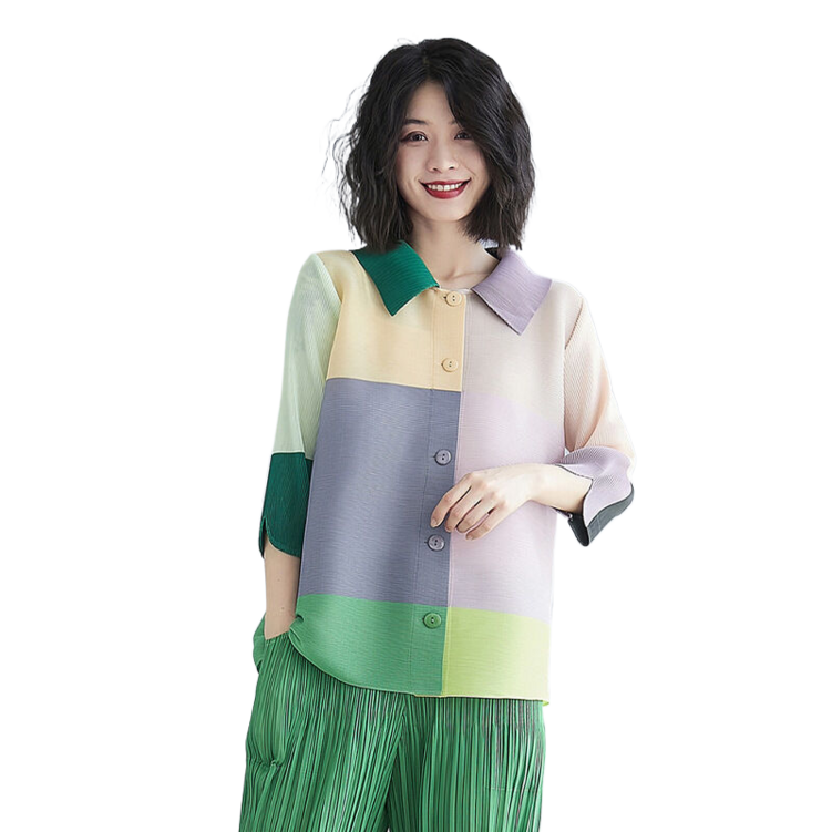 플리츠 7부 자켓 코트 빅사이즈 뉴타임즈  A11