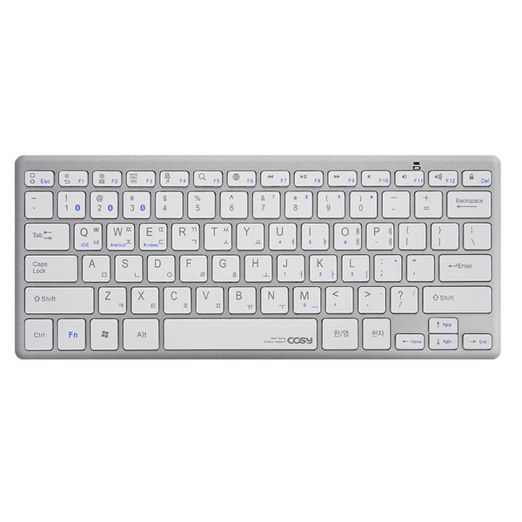코시 멀티페어링 미니 블루투스 키보드 KB3140BT, KB3140BT, 실버, 텐키리스