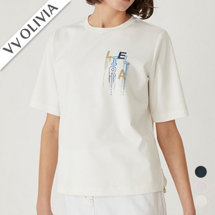 올리비아로렌 비비올리비아 디테일 포인트 티셔츠 VVCASYM5161